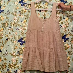 Urban Outfitters Linen Mini Dress!!!! (neutral)